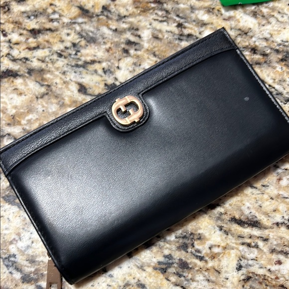 Kohl's Handbags - ❤️✔️Chic Black Leather Wallet with Gold Accent NWOT
